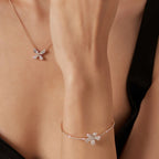 0.38 Carat Diamond Butterfly Baguette Necklace