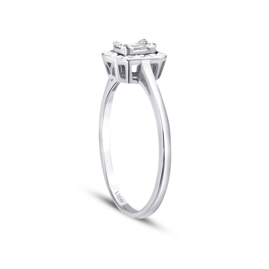 0.09 Carat Diamond Baguette Ring