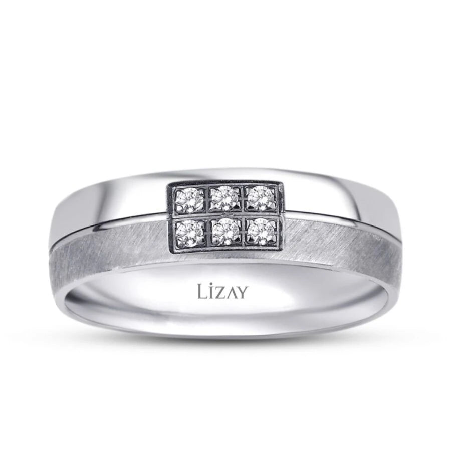 White Gold Cubic Wedding Band
