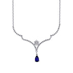 0.49 Carat Diamond Sapphire Necklace