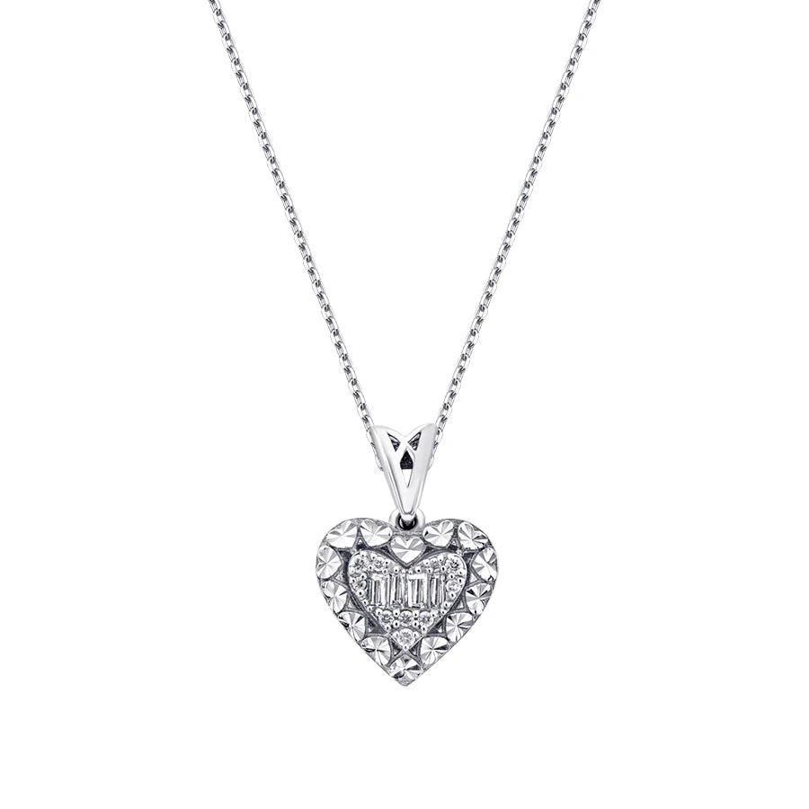 0.40 Carat Diamond Baguette Heart Set