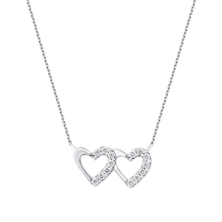 0.15 Carat Diamond Row-Heart Necklace