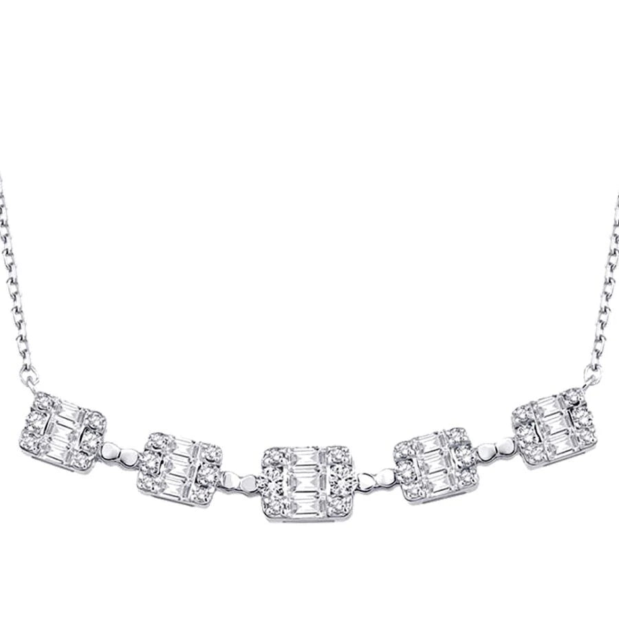 0.66 Carat Diamond Baguette Necklace
