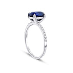 1.92 Carat Diamond Oval Sapphire Ring