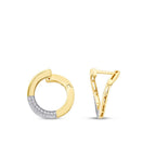 Gold Round Stone Earrings