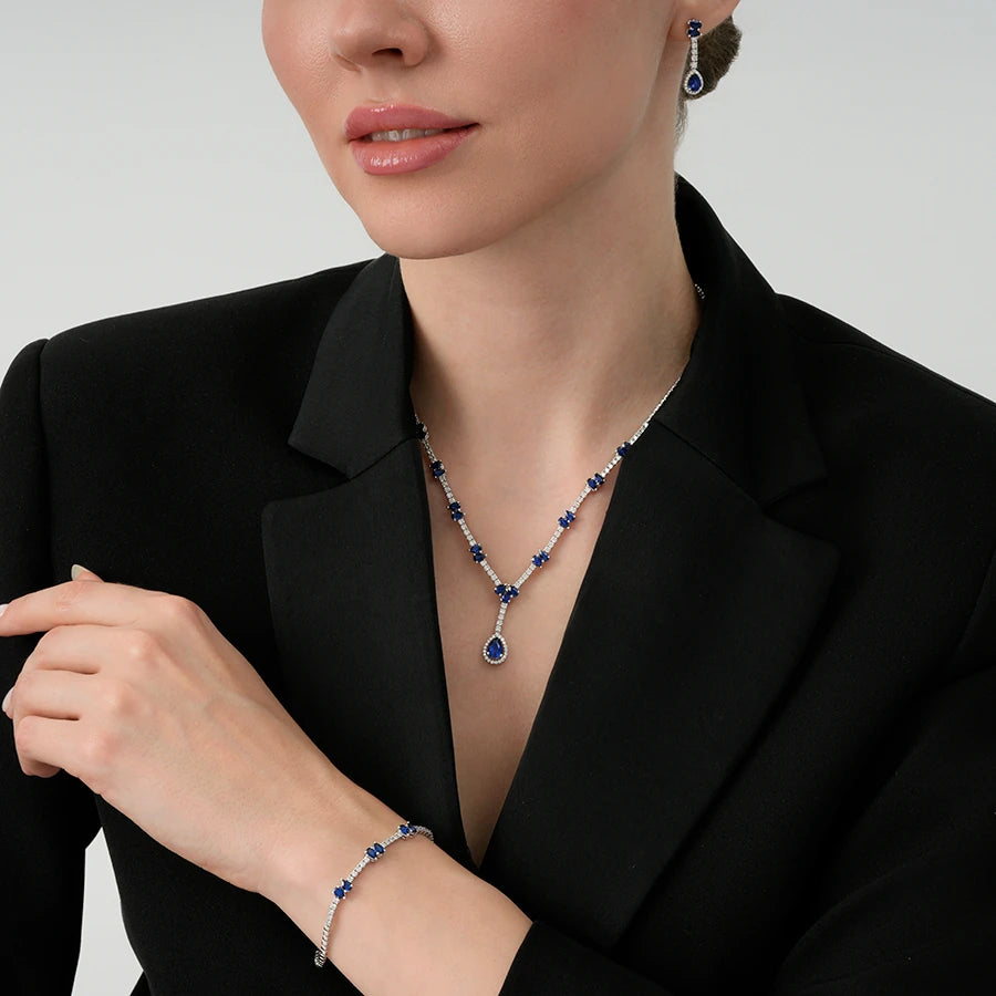 2.03 Carat Diamond Sapphire Bracelet