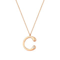 0.02 Carat Diamond Letter C  Necklace