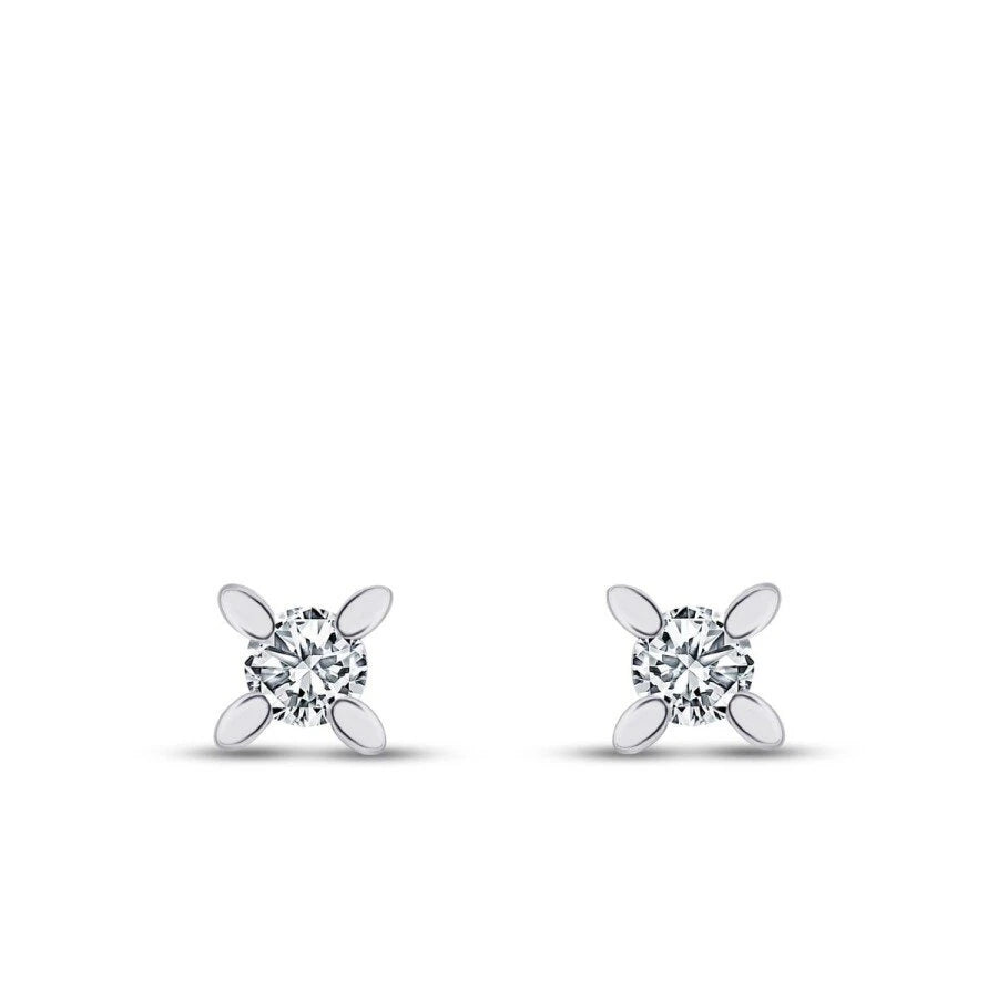 0.10 Carat Diamond Solitaire Earrings