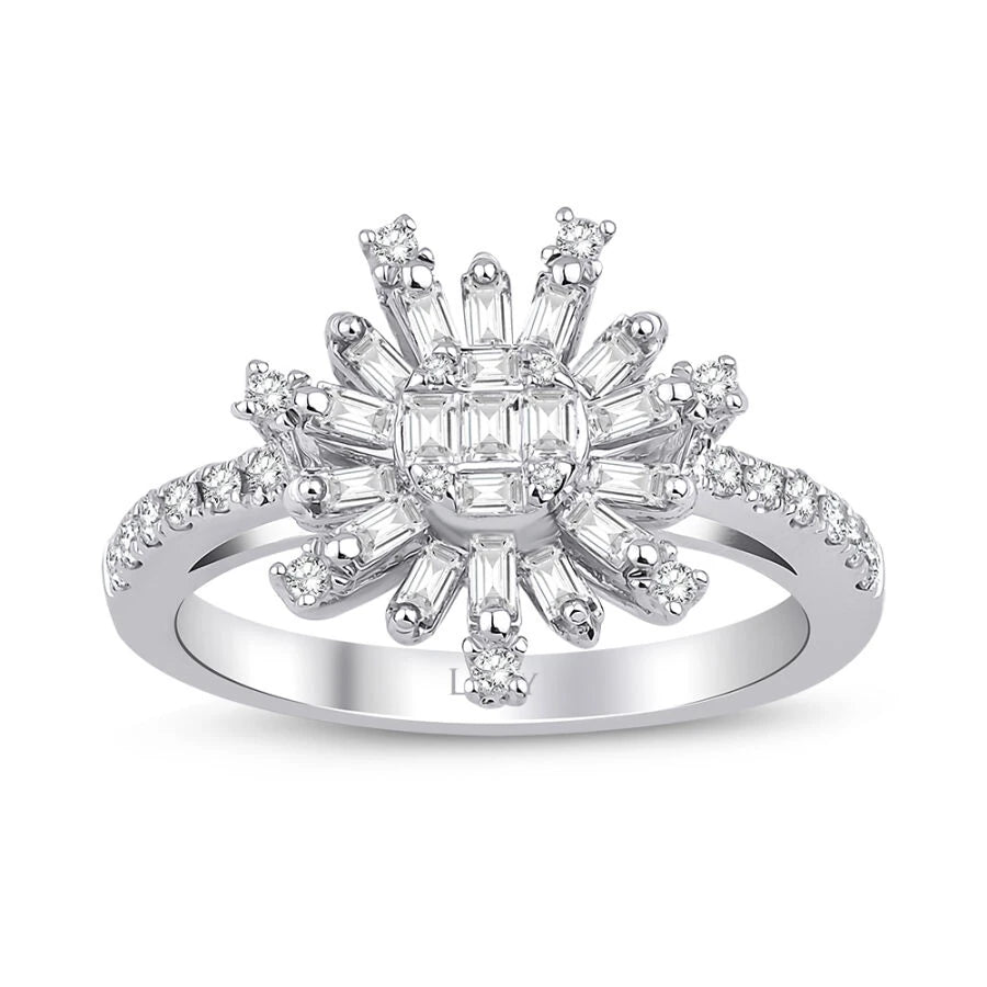 0.64 Carat Diamond Baguette Ring