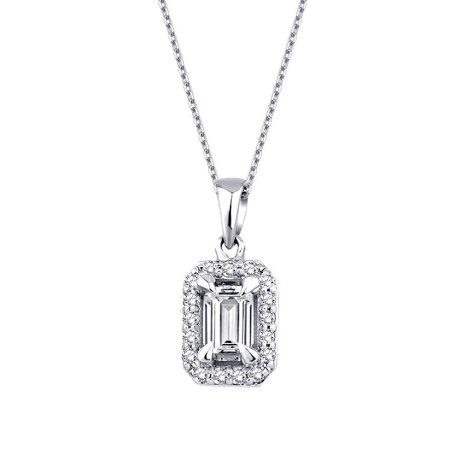 0.35 Carat Diamond Baguette Necklace