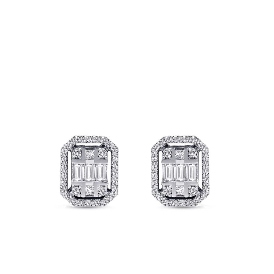 0.38 Carat Diamond Baguette Earrings