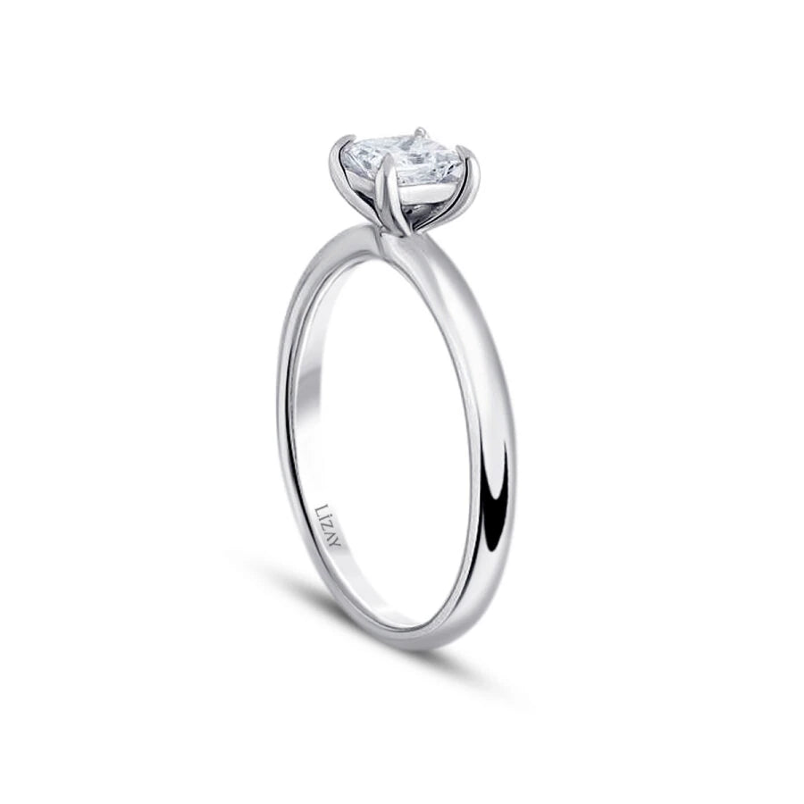 0.80 Carat Diamond Princess Solitaire Engagement Ring