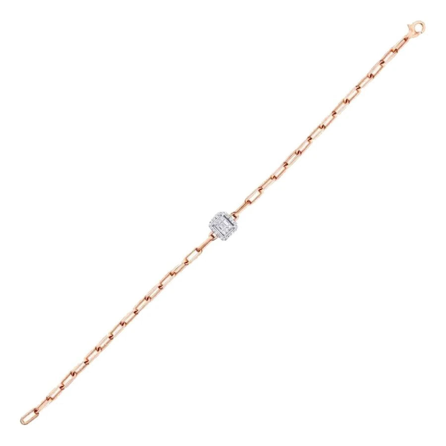 0.17 Carat Diamond Baguette Stone Chain Bracelet
