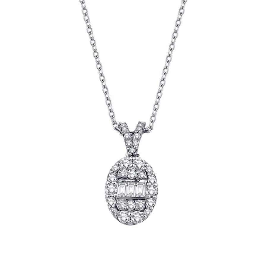 0.43 Carat Diamond Baguette Necklace