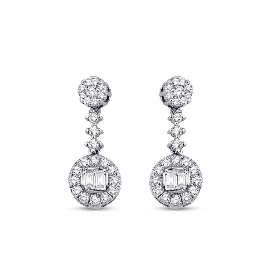 0.36 Carat Diamond Baguette Earrings