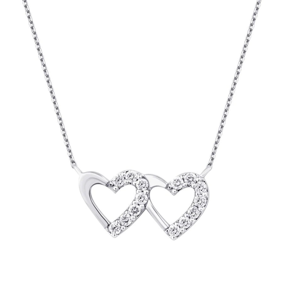 0.15 Carat Diamond Row-Heart Necklace
