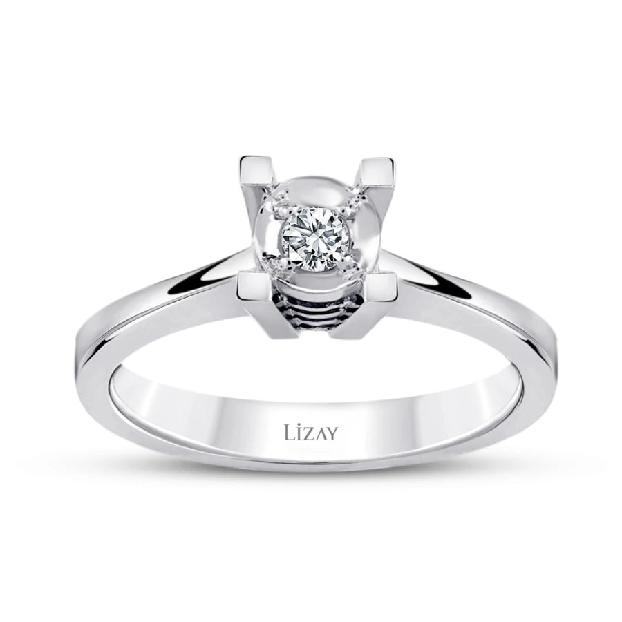 1.00 Carat-Style Diamond-Effect Round Solitere Engagement Ring