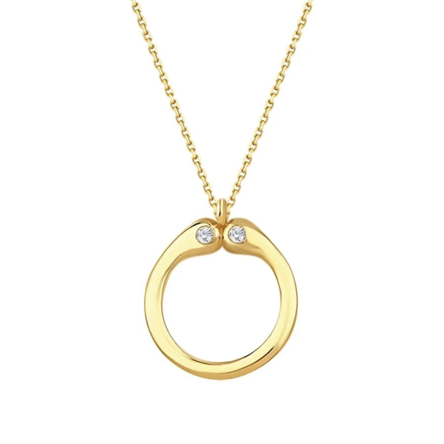 0.04 Carat Diamond Ö Letter Necklace