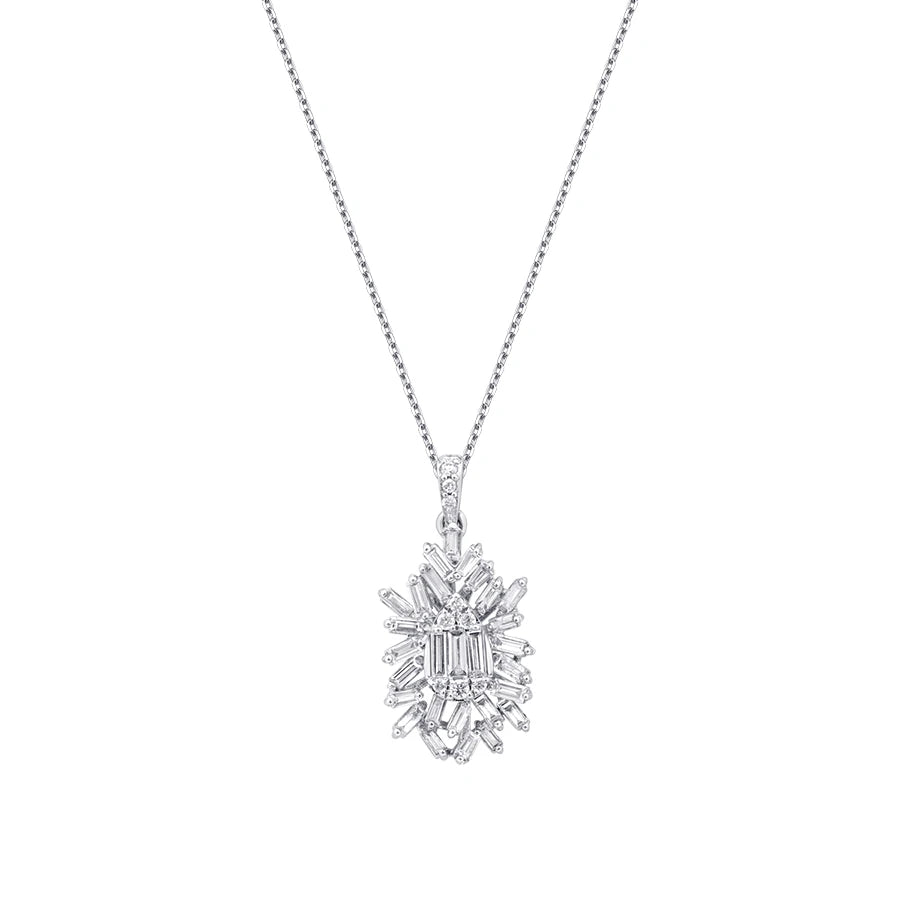 0.68 Carat Diamond Baguette Necklace