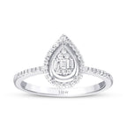 0.20 Carat Diamond Pear Baguette Ring