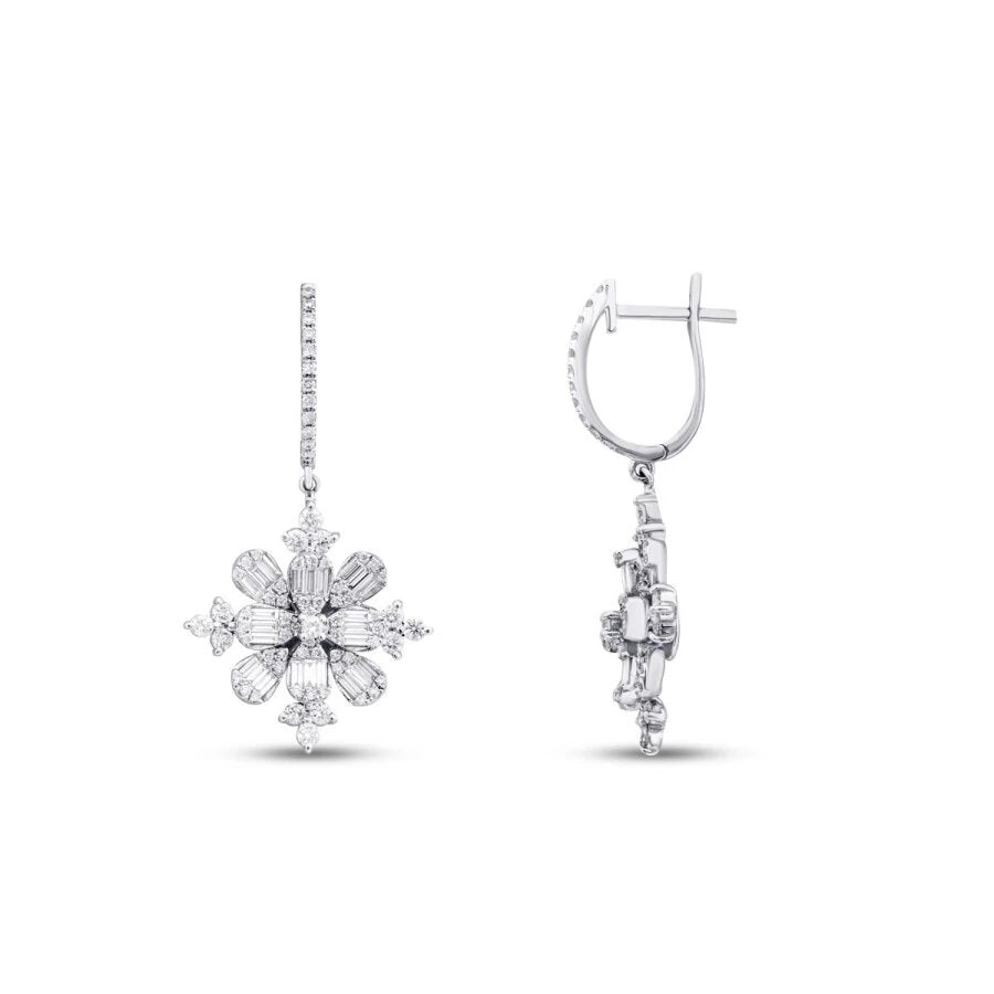 1.76 Carat Diamond Baguette Earrings