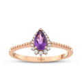 0.43 Carat Diamond Amethyst Stone Ring