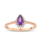 0.43 Carat Diamond Amethyst Stone Ring