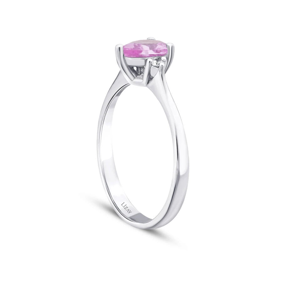 1.36 Carat Diamond Pink Sapphire Ring