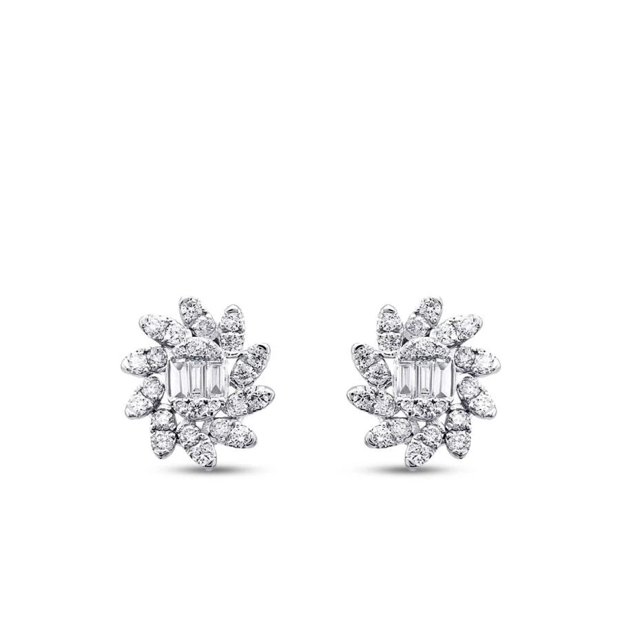 0.80 Carat Diamond Baguette Earrings