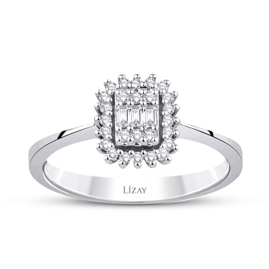 0.19 Carat Diamond Baguette Ring