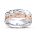 Gold Two-Tone Textured Wedding Band