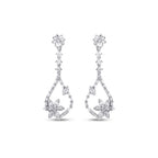 1.33 Carat Diamond Baguette Flower Earrings