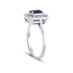 0.79 Carat Diamond Sapphire Ring