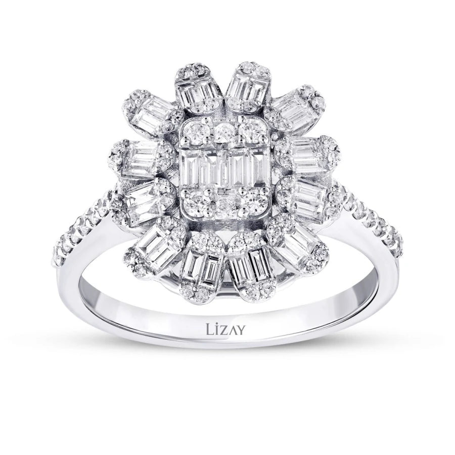 0.77 Carat Diamond Baguette Ring