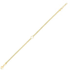 Gold Heart-Shaped Fishbone Chain Bracelet