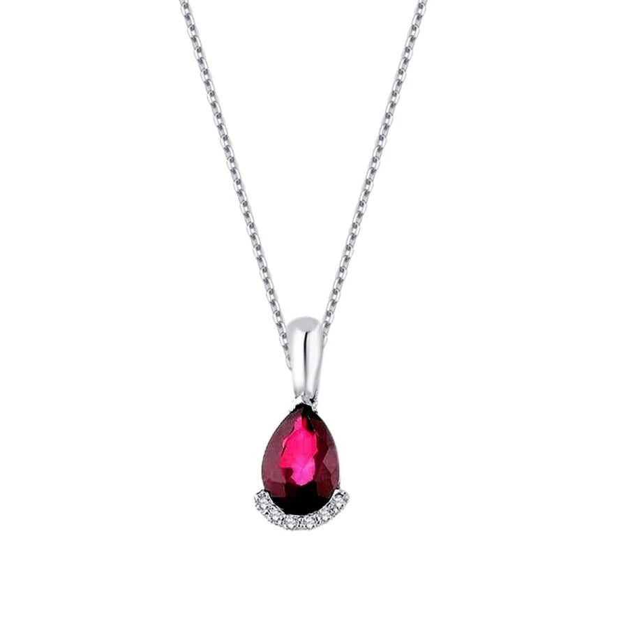 4.24 Carat Diamond Pear Ruby Set