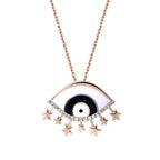 0.11 Carat Diamond Evil Eye Necklace