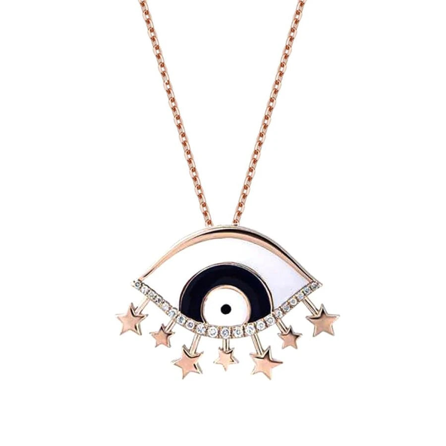 0.11 Carat Diamond Evil Eye Necklace
