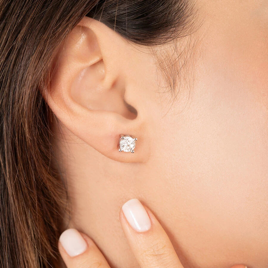 1.01 Carat Diamond Solitaire Earrings
