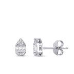 0.19 Carat Diamond Baguette Earrings