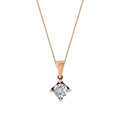 0.02 Carat Diamond Solitaire Rose Necklace