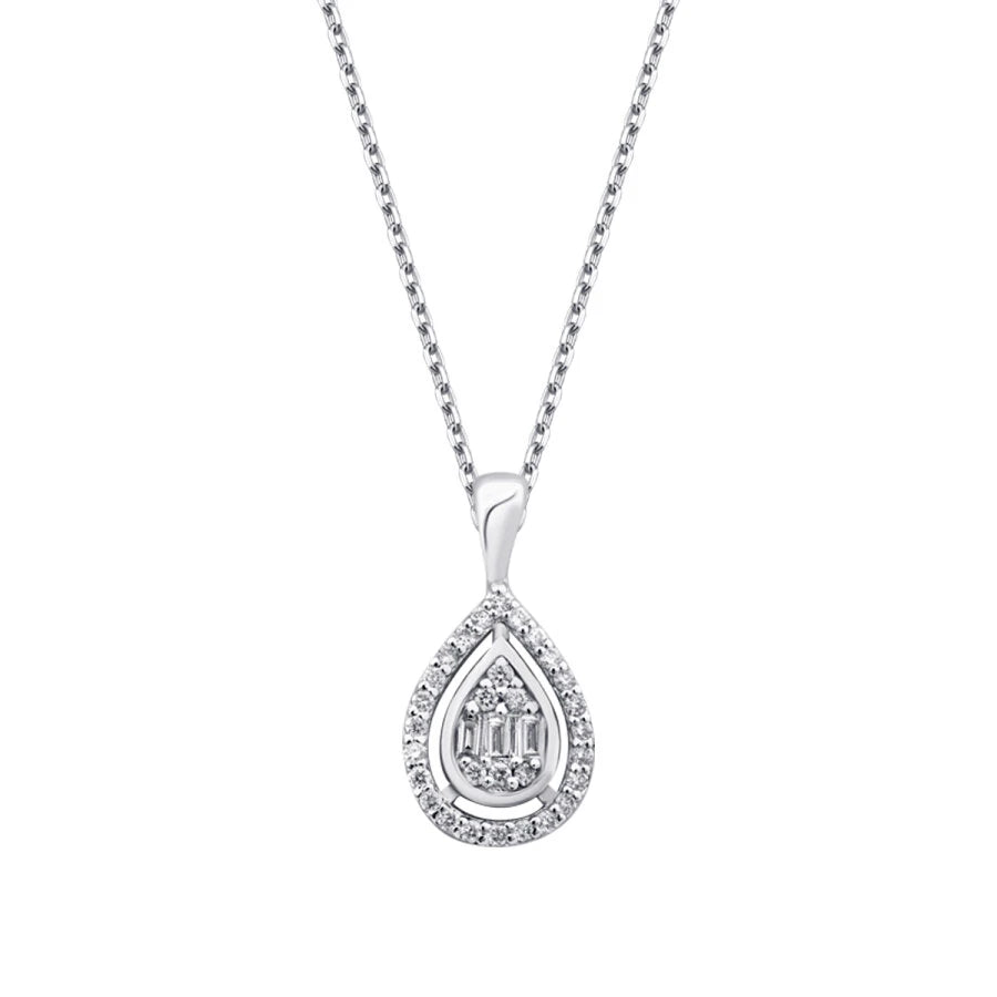 0.17 Carat Diamond Baguette Necklace
