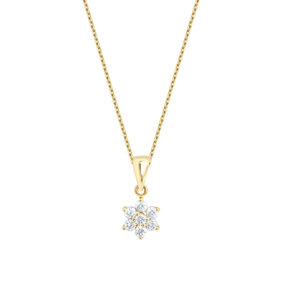 0.24 Carat Diamond Flower Necklace