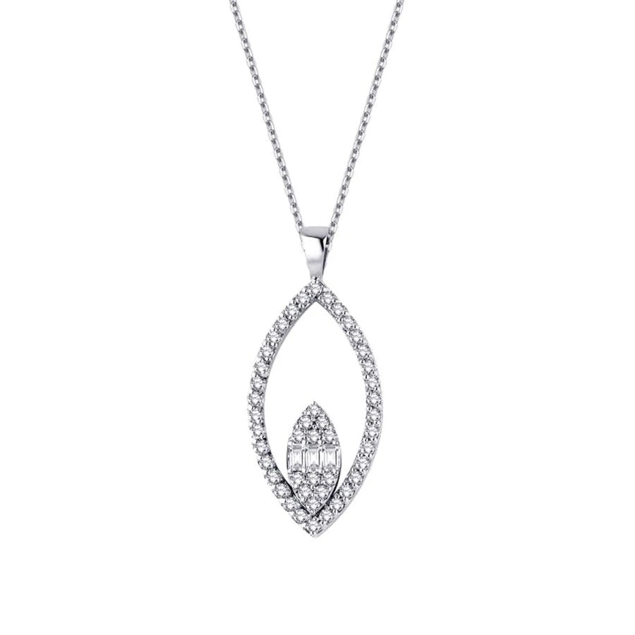 0.27 Carat Diamond Baguette Necklace