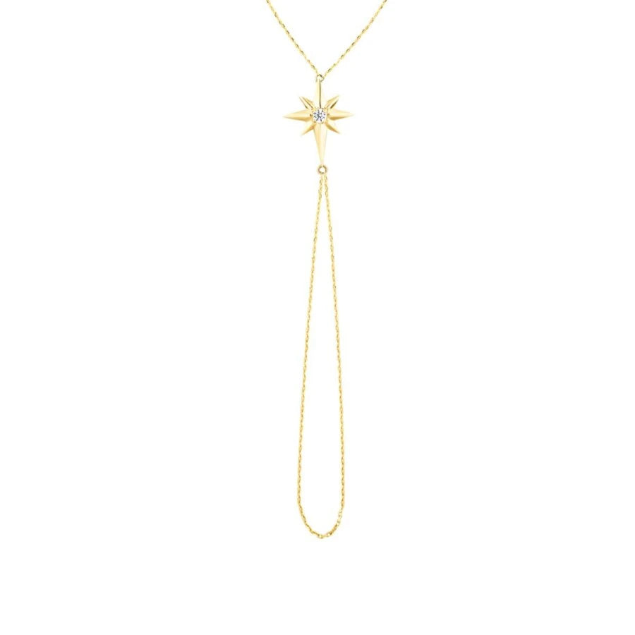 Gold North Star Hand Chain Bracelet