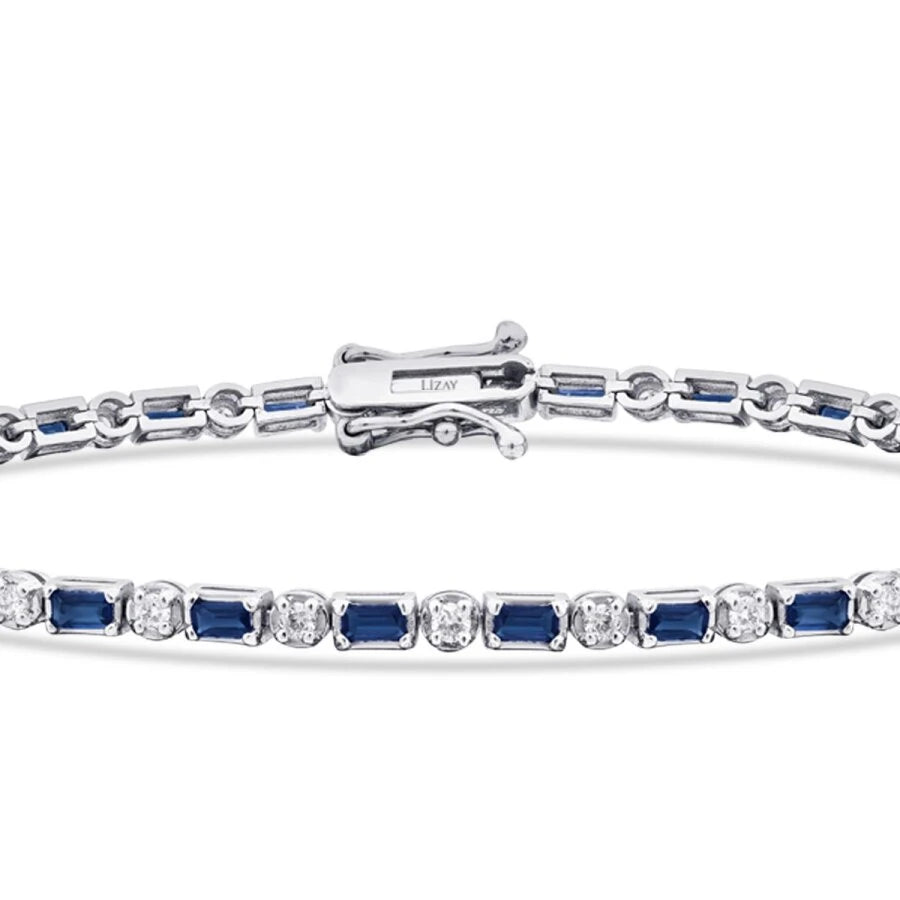 2.19 Carat Diamond Sapphire Bracelet