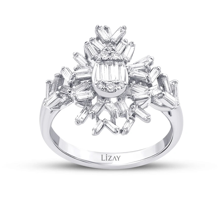 0.79 Carat Diamond Baguette Ring