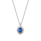 1.19 Carat Diamond Baguette Sapphire Necklace
