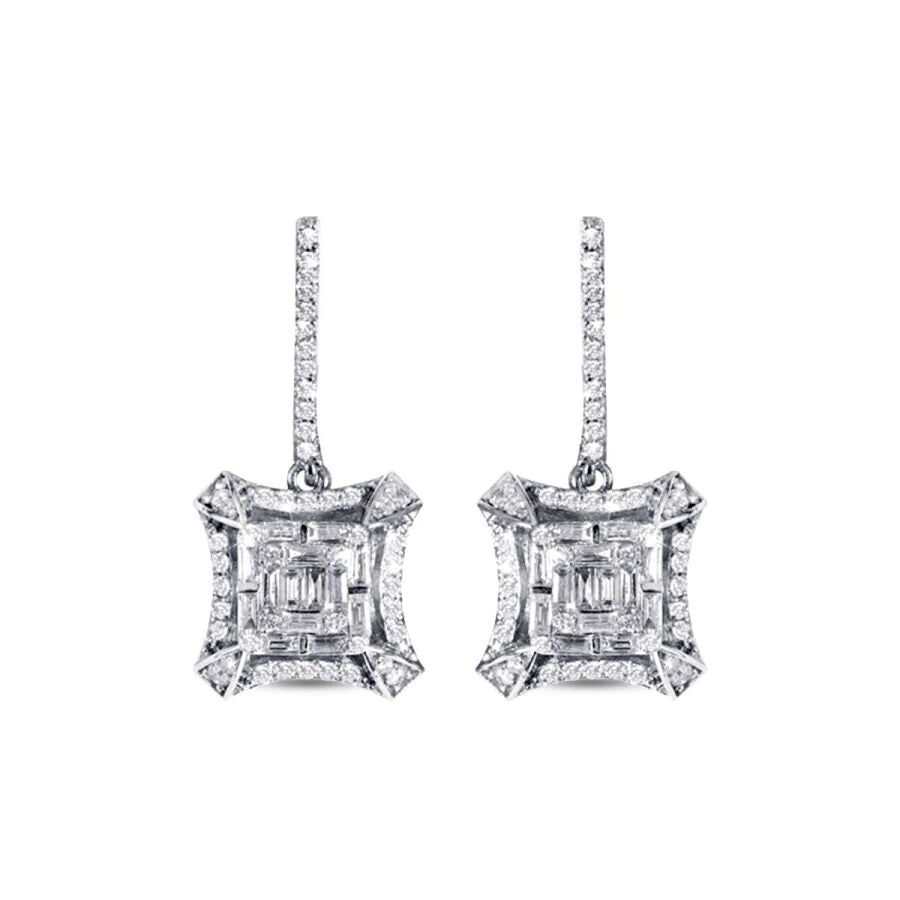 0.82 Carat Diamond Baguette Earrings