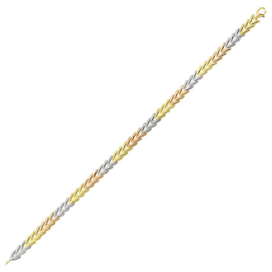 Gold Three-Tone Chain Bracelet